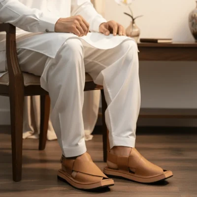 Kaptaan Chappal with Mustard Doted