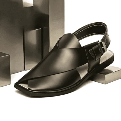 Black Charsadda Gol T Chappal