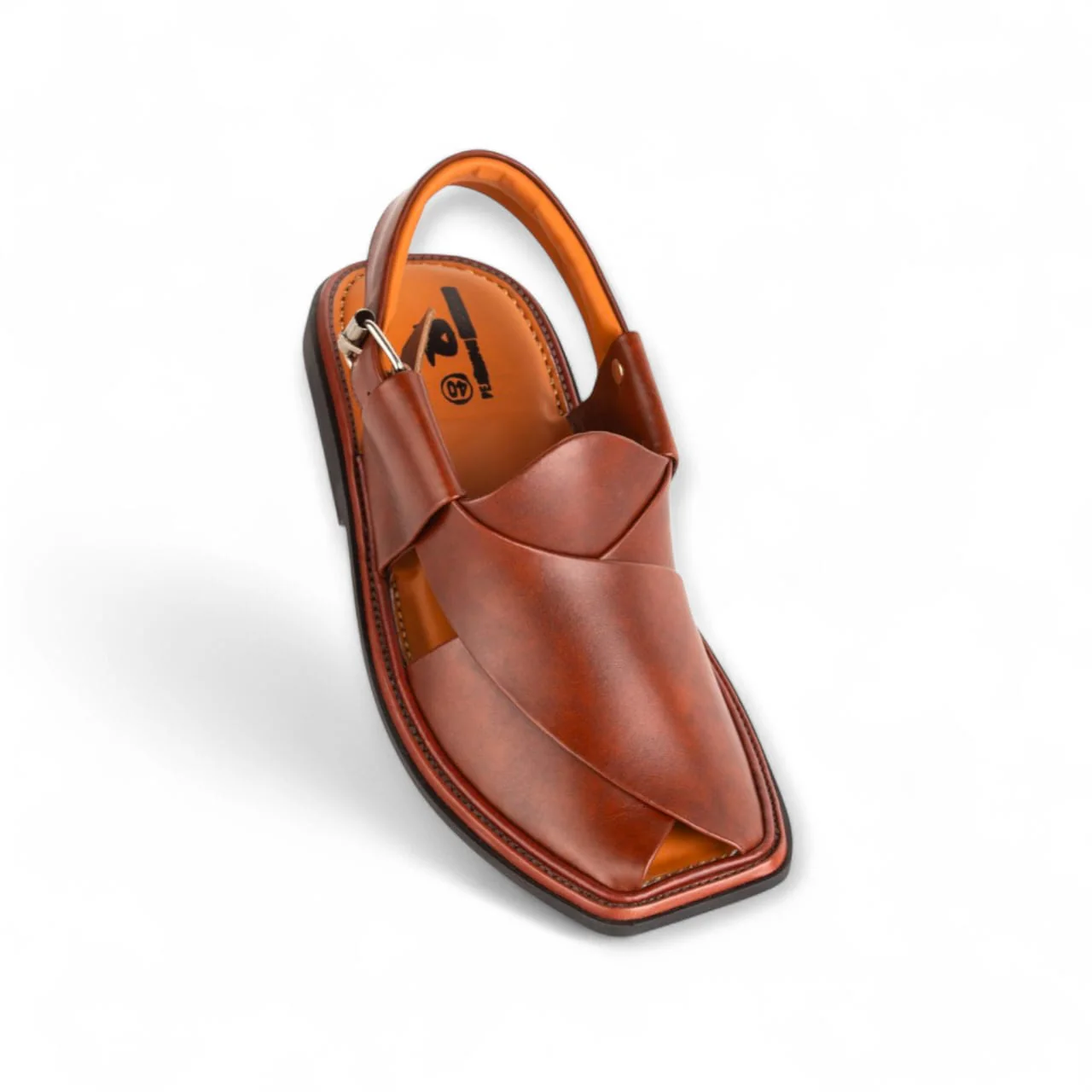 Mustard Round Shape Peshawar Zalmi Chappal - Image 2